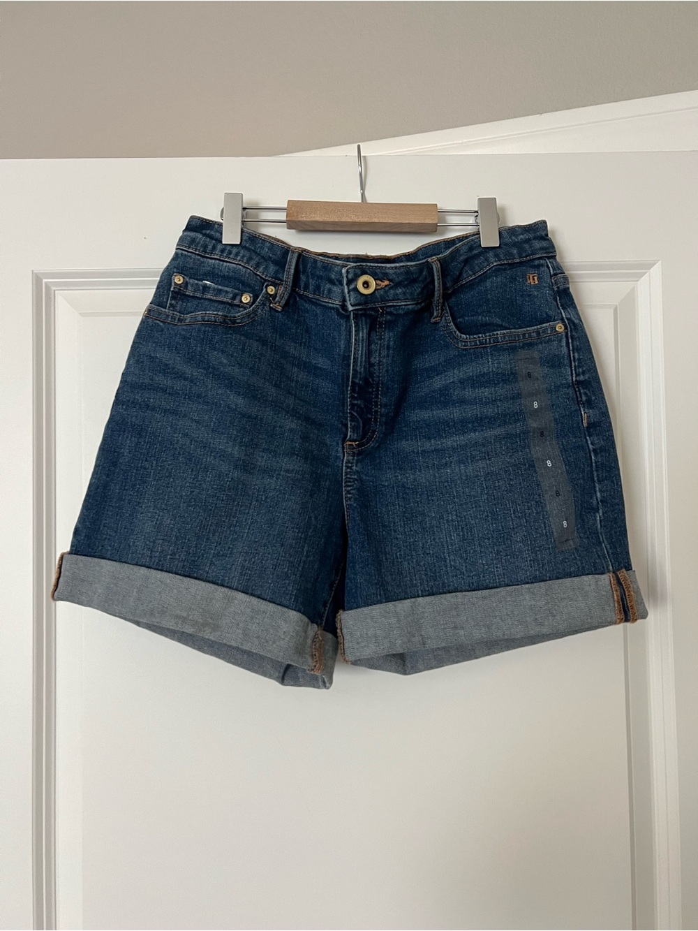 Tommy Hilfiger Dark Blue Rolled Cuff Denim Shorts